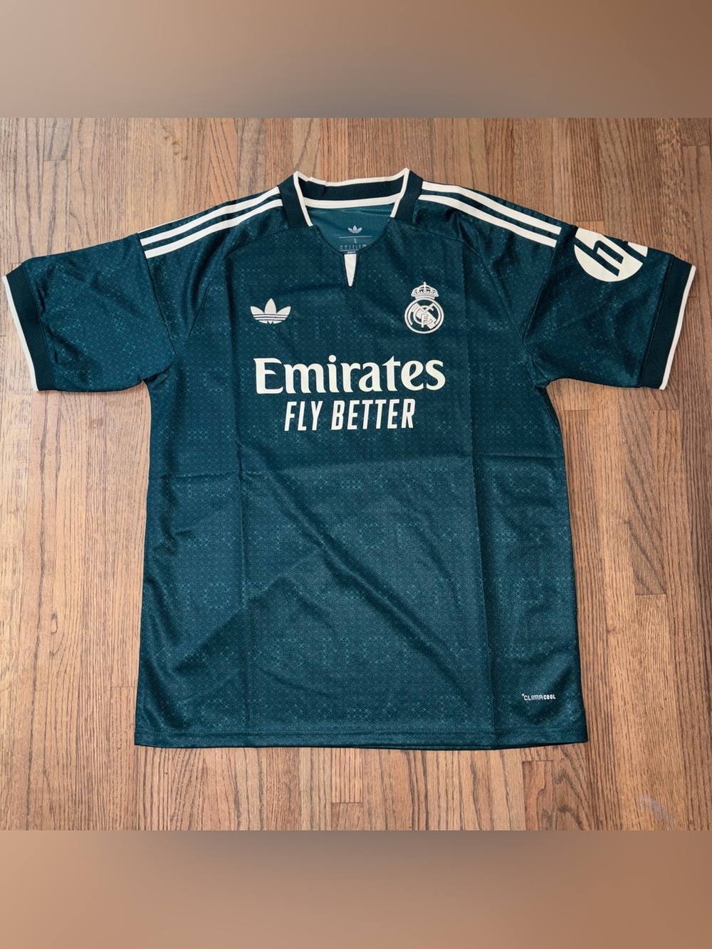 Real Madrid Dark Green & White Emirates Fly Better Jersey